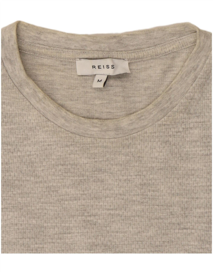 Camiseta Reiss para hombre Top de algodón moteado en gris medio