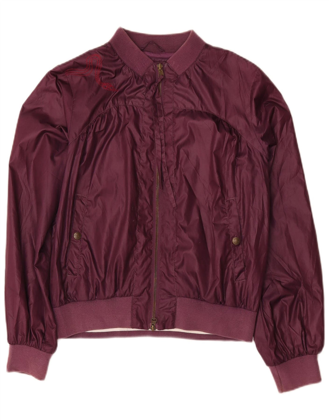 Chaqueta bomber con estampado gráfico para mujer Lee UK 44 Poliéster burdeos mediano