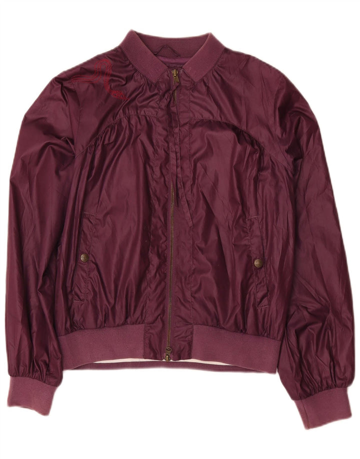Chaqueta bomber con estampado gráfico para mujer Lee UK 44 Poliéster burdeos mediano