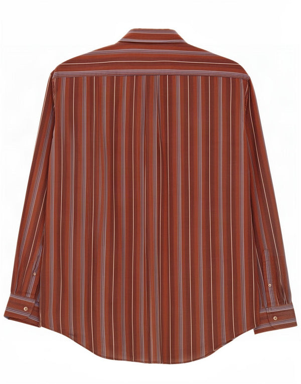 Camisa Marlboro Classics para hombre 2XL Algodón a rayas marrón