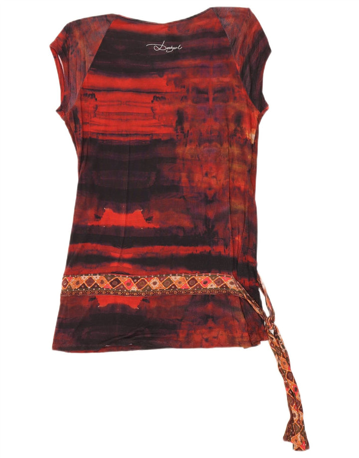 Desigual Blusa con estampado abstracto para mujer UK 40 XL Rojo