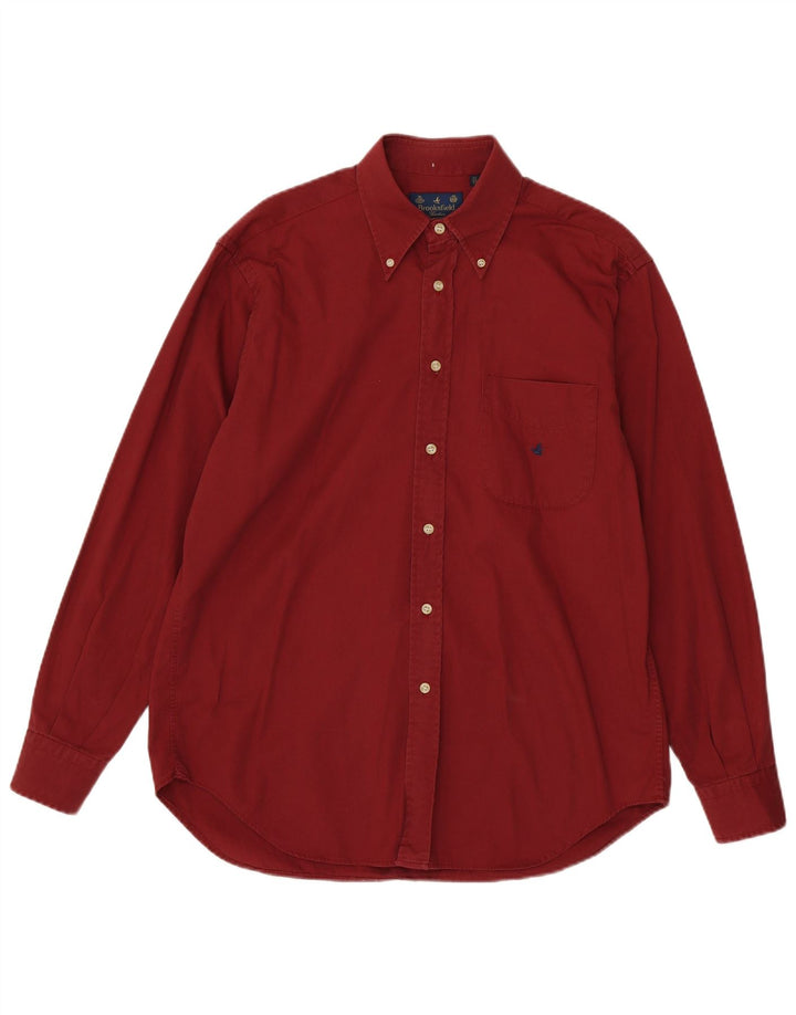 Brooksfield Camisa para hombre Talla 39 Algodón granate mediano