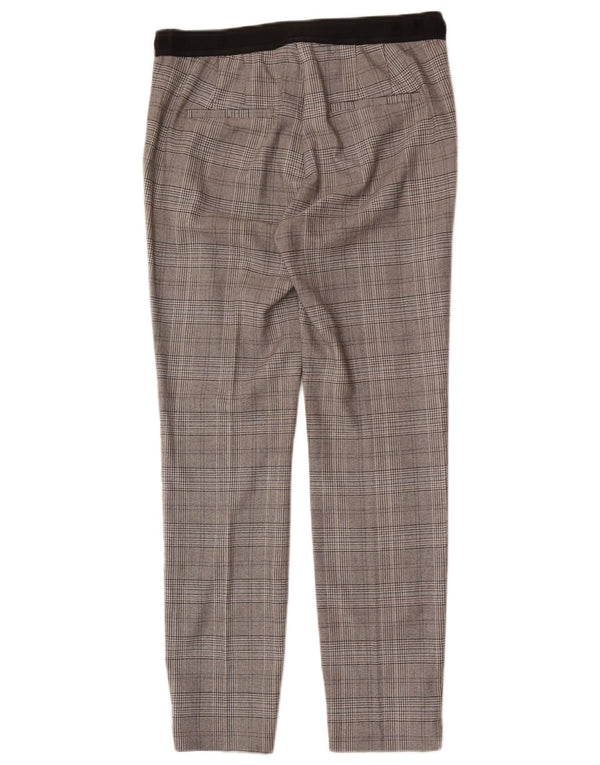 Zara Mujer Pantalón Chino Slim Medium W28 L28 Gris Pata De Gallo