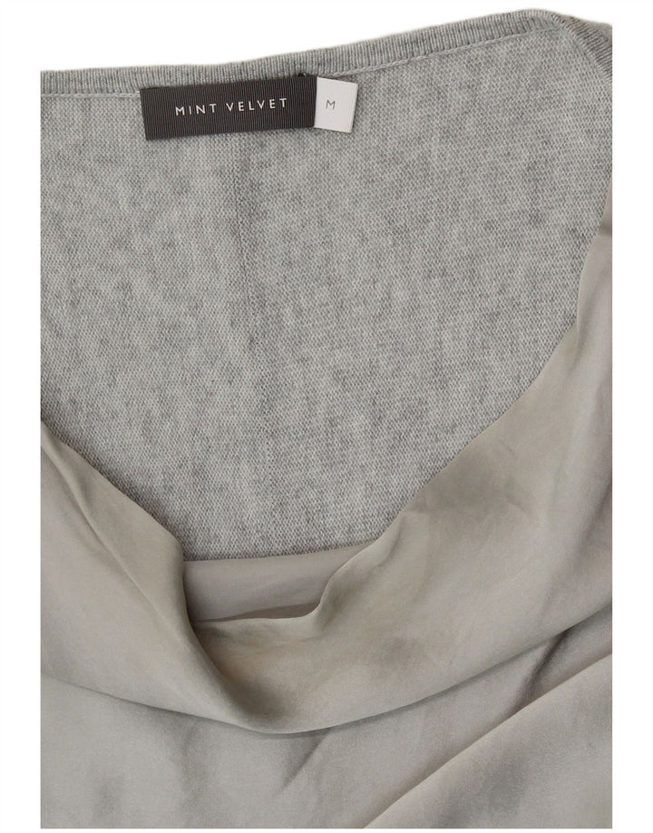 MINT VELVET Suéter tipo jersey para mujer con cuello barco UK 44 Gris medio
