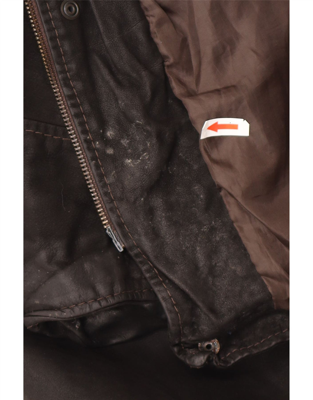 Chaqueta de cuero vintage para hombre IT 52 XL Negro