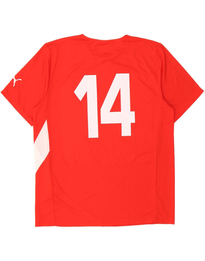 PUMA Mens Graphic T-Shirt Top Large Red Polyester Vintage Puma and Second-Hand Puma from Messina Hembry 