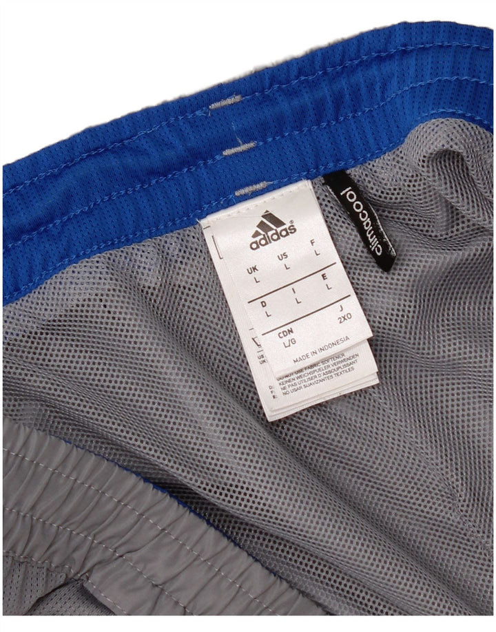 Adidas - Pantalones cortos deportivos para hombre, poliéster gris grande