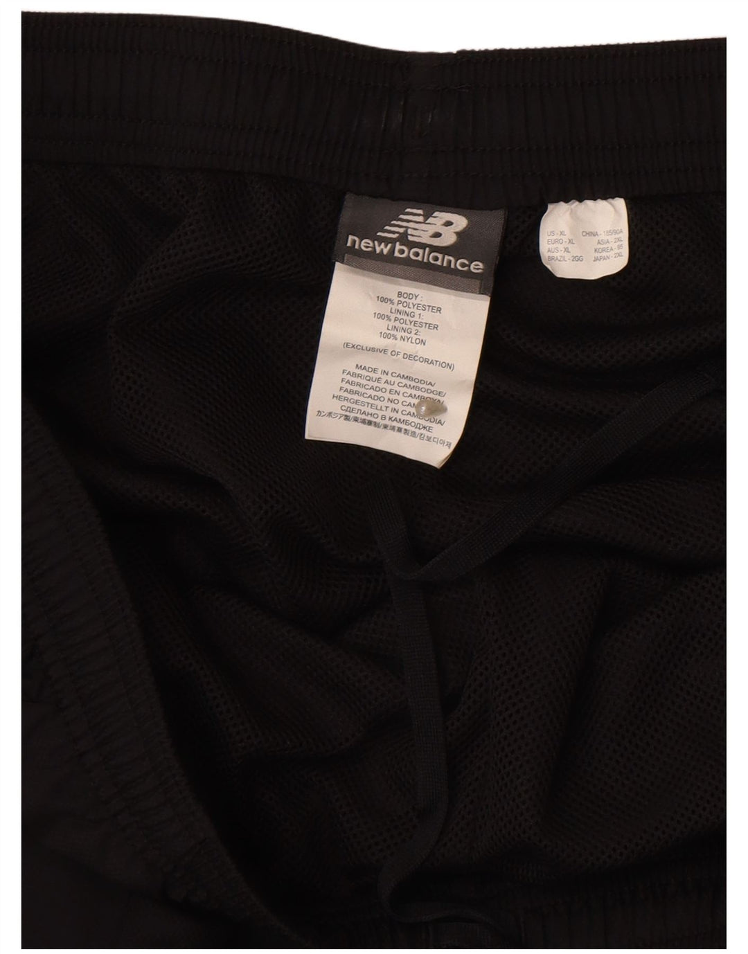 NEW BALANCE Pantalón de chándal gráfico para hombre XL Poliéster negro
