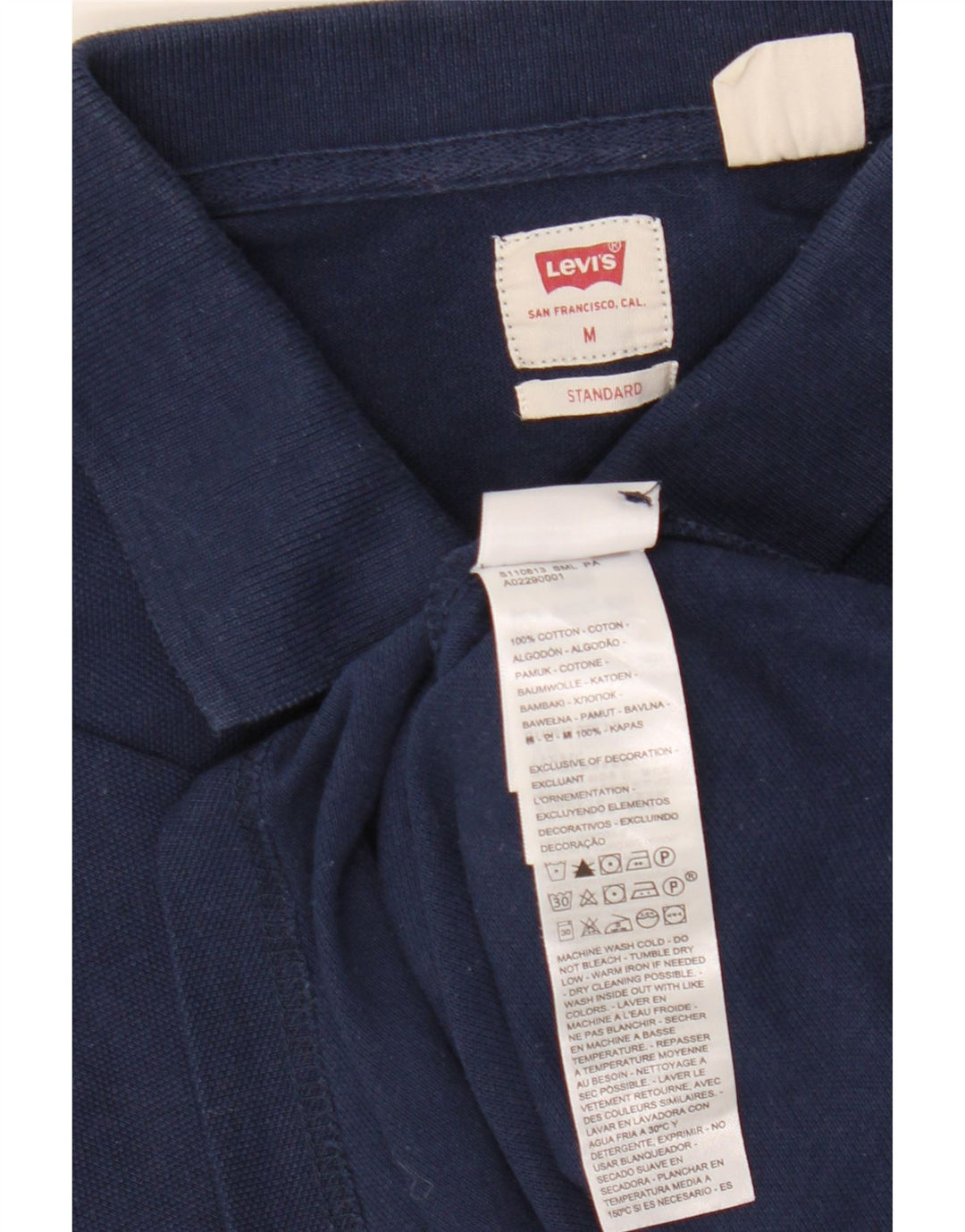 Levi's Polo estándar para hombre de algodón azul marino mediano