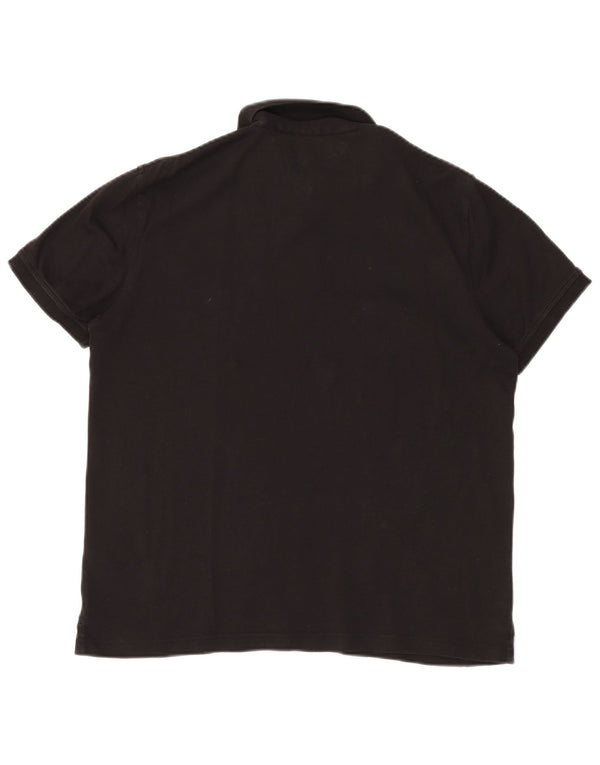 Tommy Hilfiger Polo para hombre grande de algodón negro