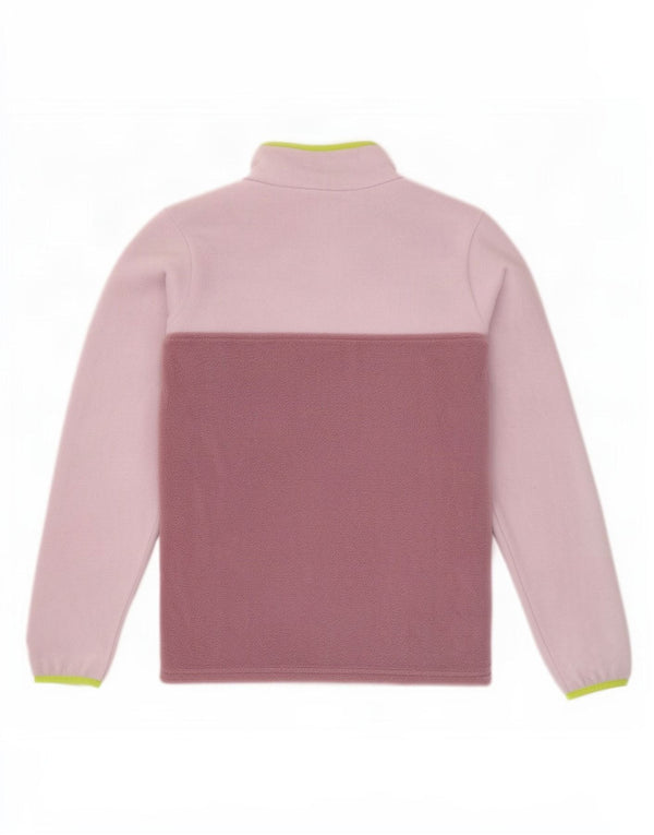 Columbia Jersey de forro polar con cuello de botón para mujer UK 6 XS Púrpura Colorblock