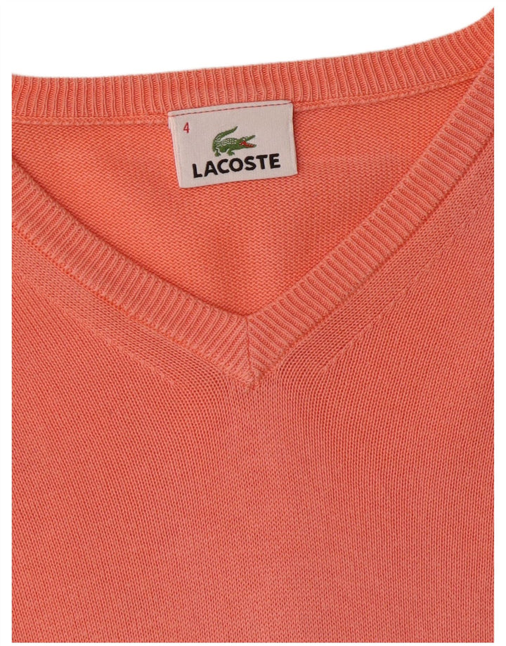 LACOSTE Jersey con cuello en V para hombre talla 4 mediano naranja