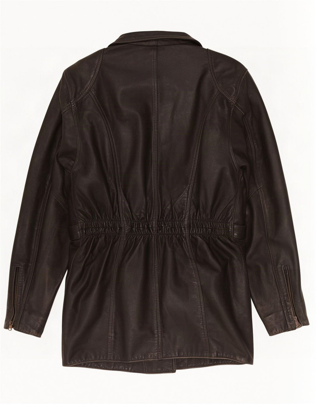 Vintage mujer cuero biker chaqueta Reino Unido 10 pequeño negro