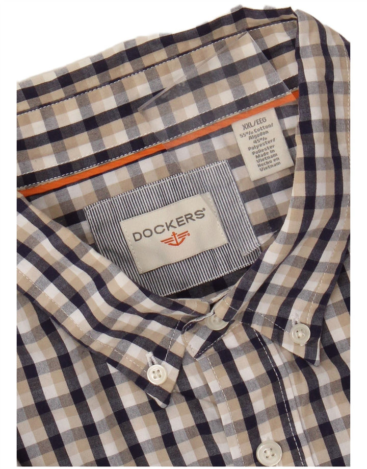 DOCKERS Camisa Manga Corta Hombre 2XL Algodón Cuadros Multicolor