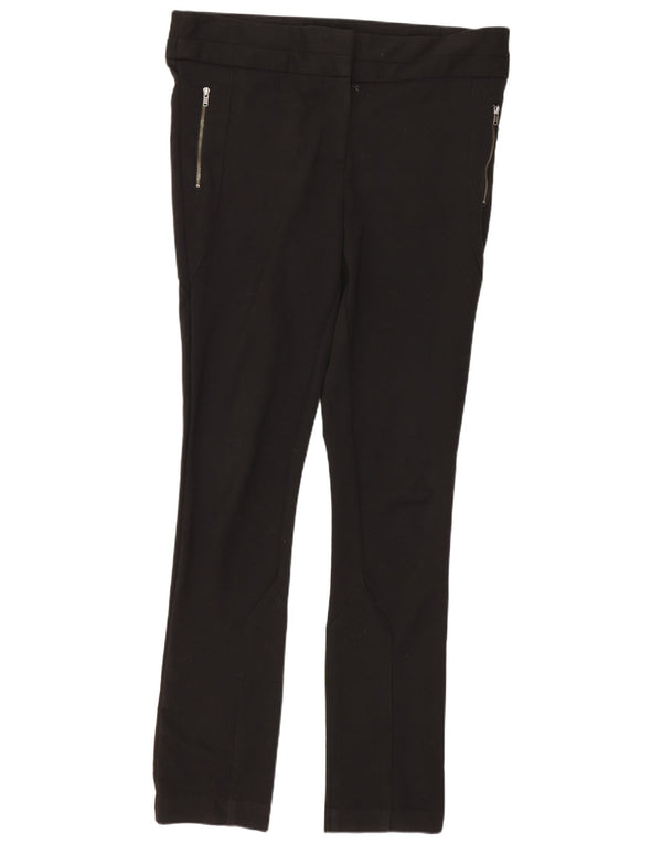 Marks & Spencer Pantalones casuales ajustados para mujer UK 12 Medium W32 L29 Negro