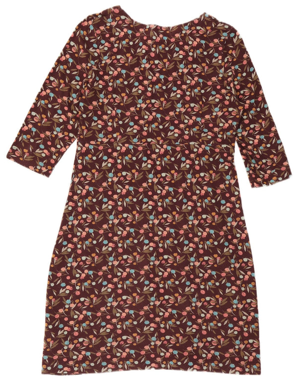 Weird Fish Vestido tubo de manga larga para mujer UK 42 Medio Púrpura Floral
