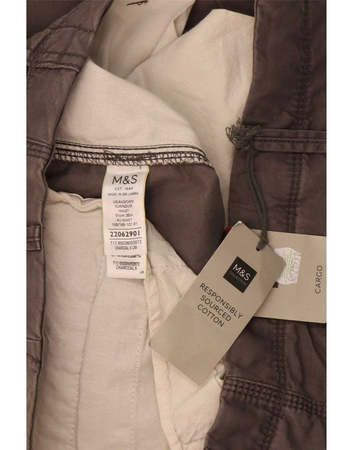Marks & Spencer Pantalones cortos tipo cargo para hombre W36 Algodón gris grande