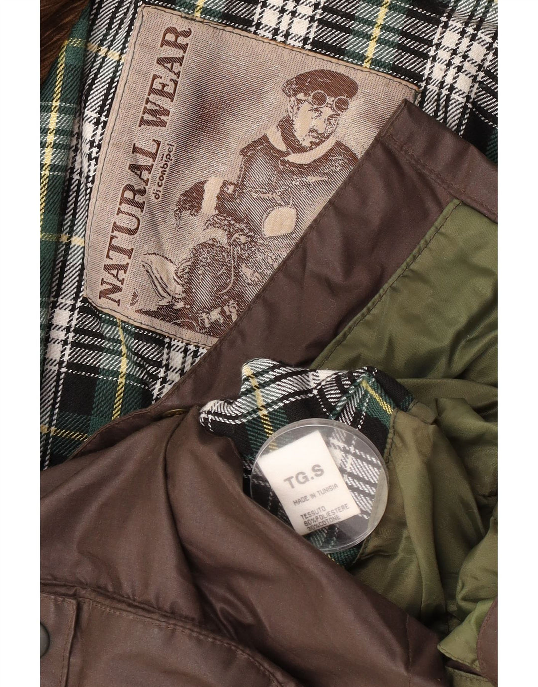 Conbipel Chaqueta holgada de algodón encerado para hombre UK 36 Small Marrón Poliéster