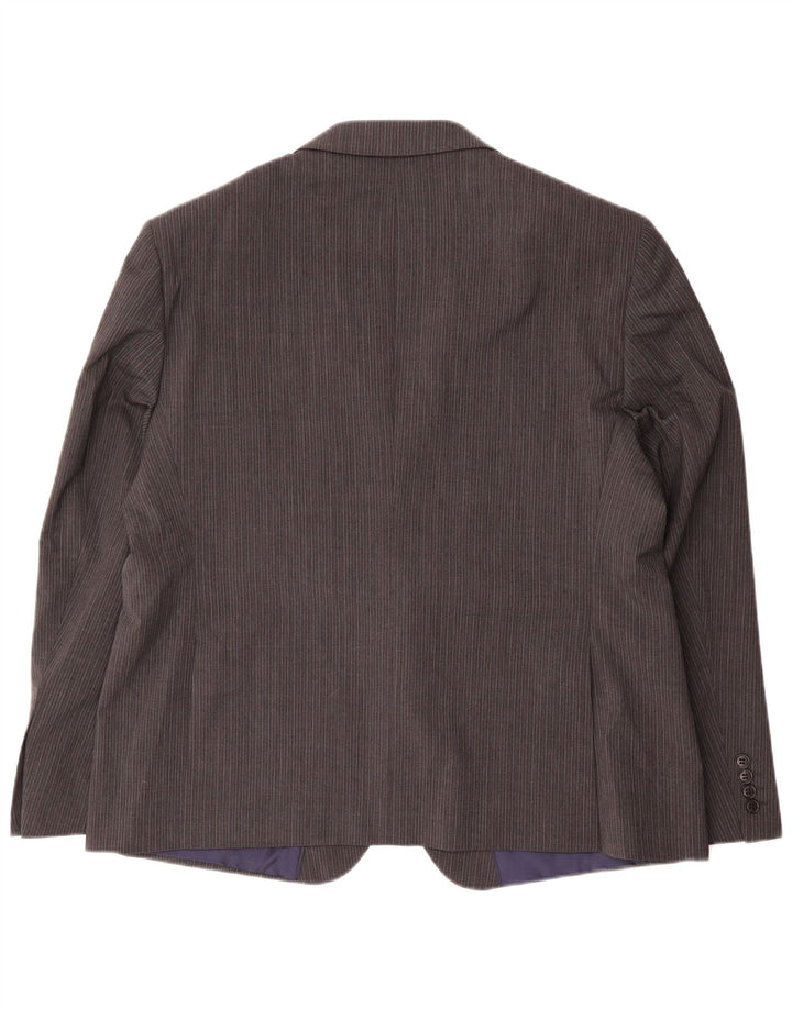 Marks & Spencer Chaqueta tipo blazer corta con 2 botones para hombre EU 56 3XL Gris a rayas