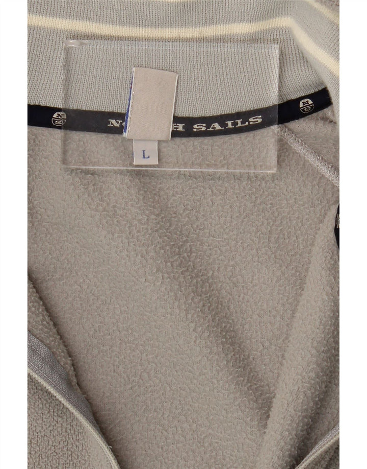North Sails Chaqueta polar para hombre UK 40 Large Gris Colorblock Poliéster