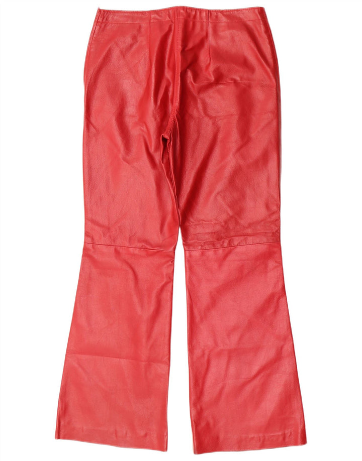 Conbipel Pantalones de cuero acampanados para mujer IT 46 Large W30 L30 Cuero rojo