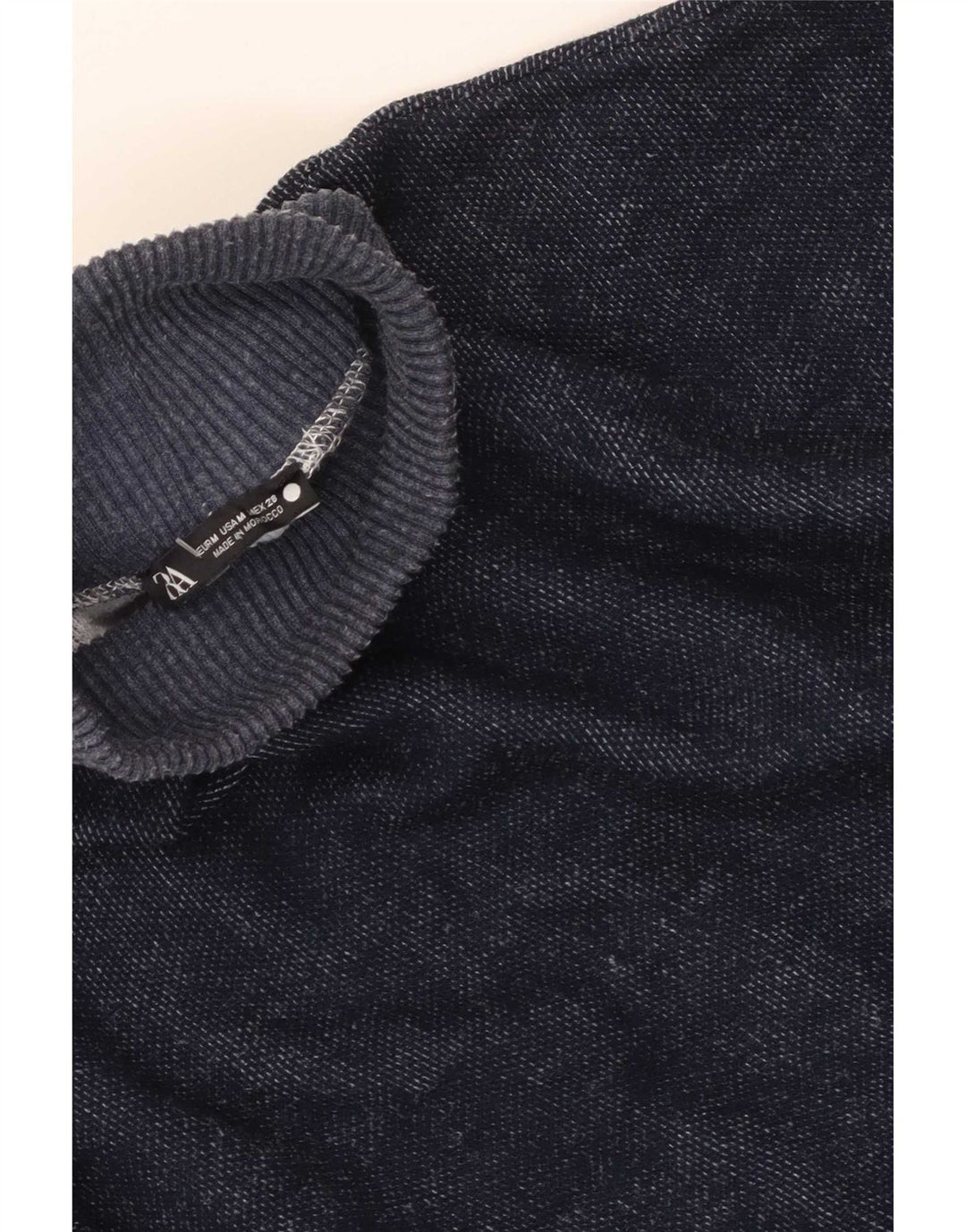 Zara Mujer Crop Oversize Top Manga Larga UK 44 Medio Azul Marino