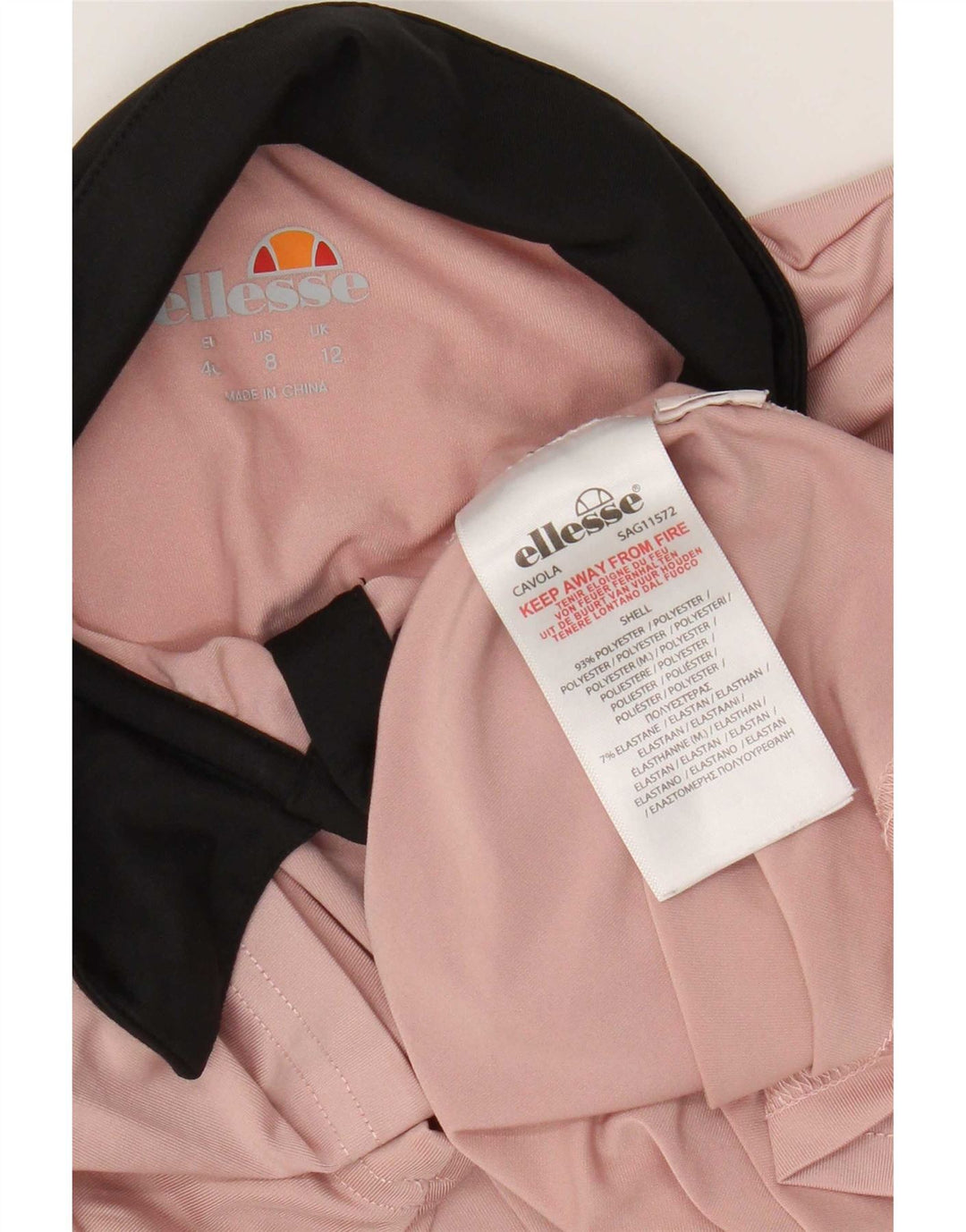 Ellesse Womens Polo Shirt UK 12 Medium  Pink Colourblock Polyester
