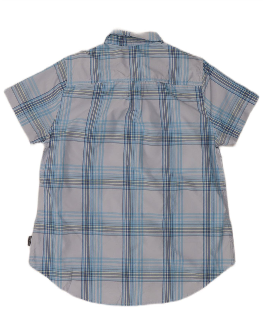EDDIE BAUER Camisa de manga corta para mujer UK 44 Poliéster a cuadros azul medio