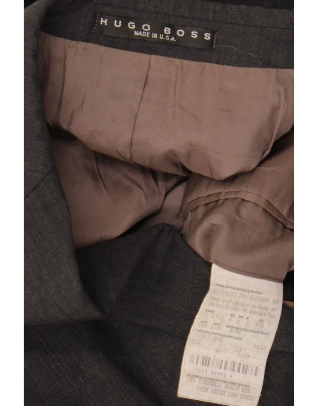 HUGO BOSS Chaqueta tipo blazer de 3 botones para hombre UK 40 Large Grey Wool