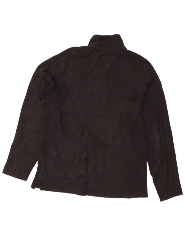Eddie Bauer Suéter tipo jersey con cuello y cremallera para hombre Algodón negro mediano