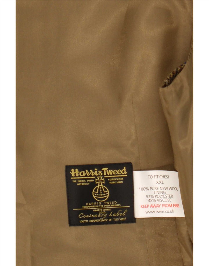 Harris Tweed Chaleco para hombre 2XL Lana de espiga caqui