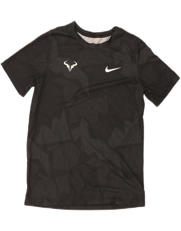 Nike Boys Rafa Camiseta Top 13-14 años XL Gris Geométrico Poliéster