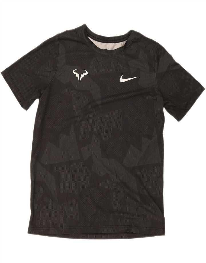 Nike Boys Rafa Camiseta Top 13-14 años XL Gris Geométrico Poliéster