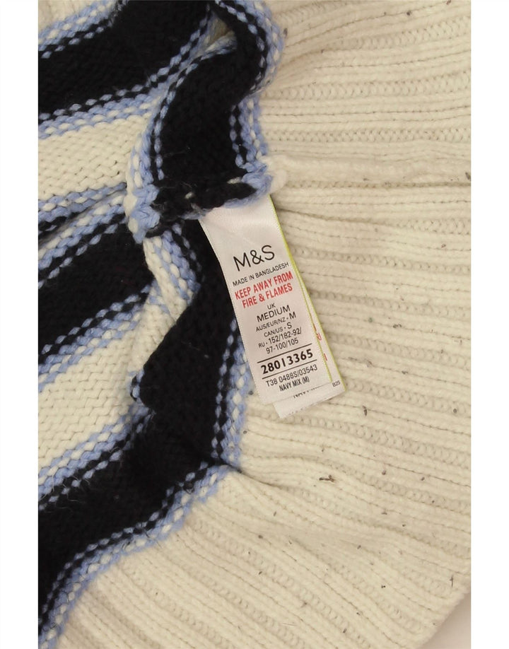 Marks & Spencer Jersey con cuello barco para mujer, talla 44, talla mediana, azul marino