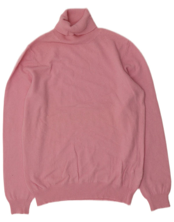 Benetton Jersey De Cuello Vuelto Para Mujer UK 46 Large Lana Rosa