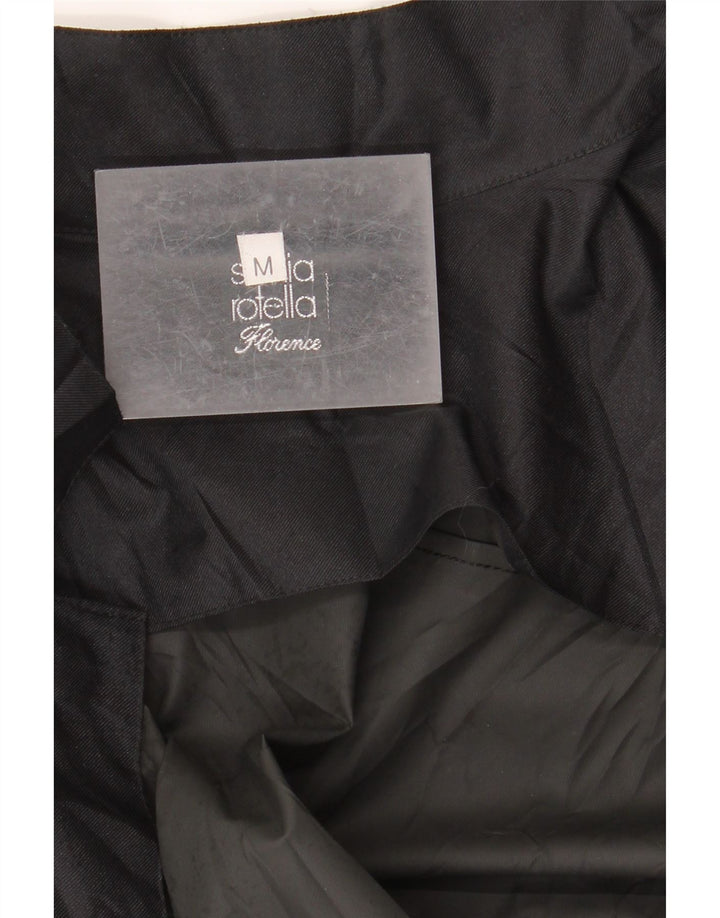 Vintage hombres gabardina Reino Unido 14 medio negro