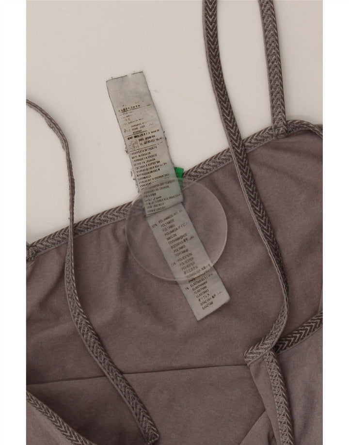Benetton Top Corto De Tirantes Mujer ES 8 Pequeño Gris Poliamida