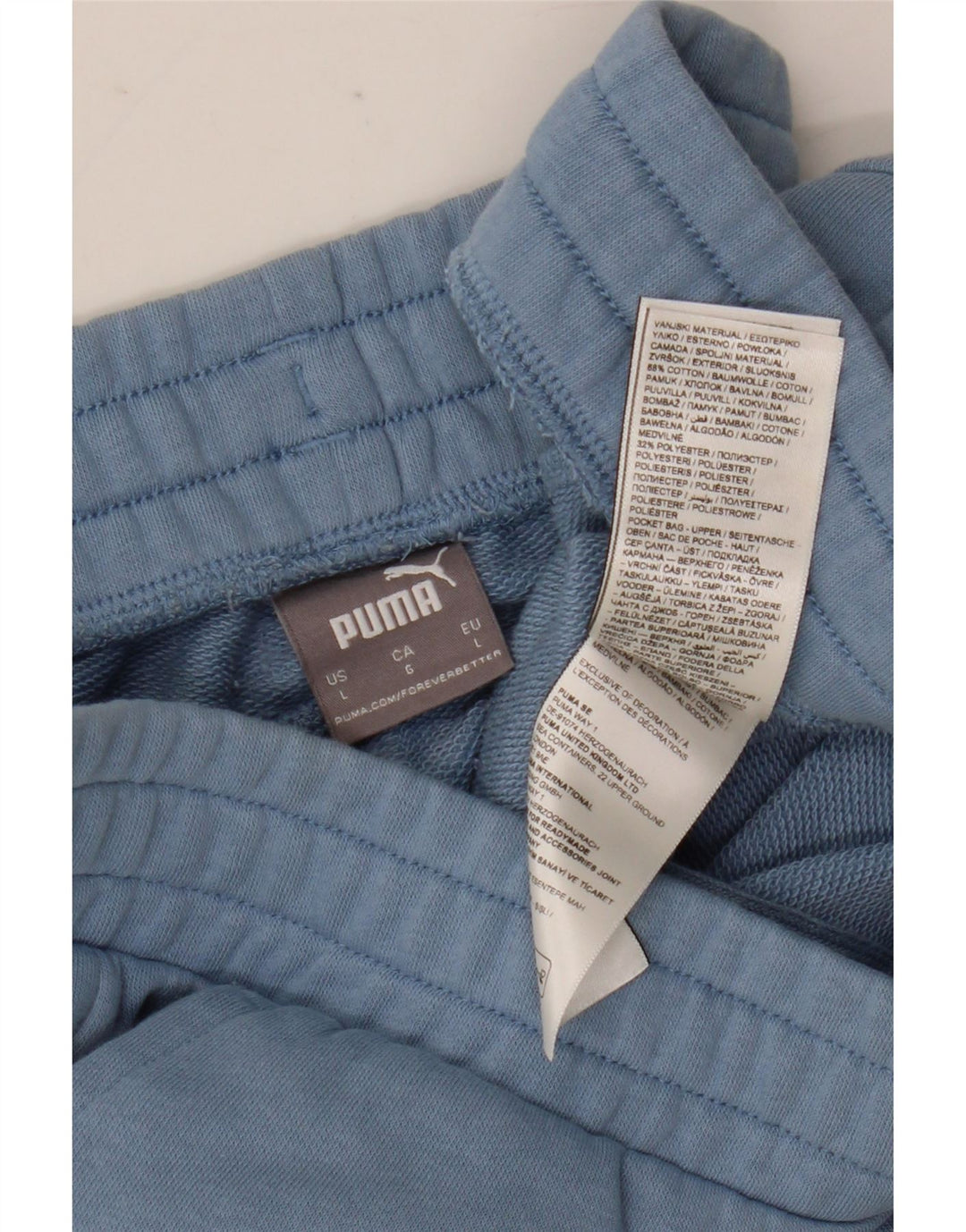 Puma Pantalones cortos deportivos gráficos para hombre de algodón azul grande