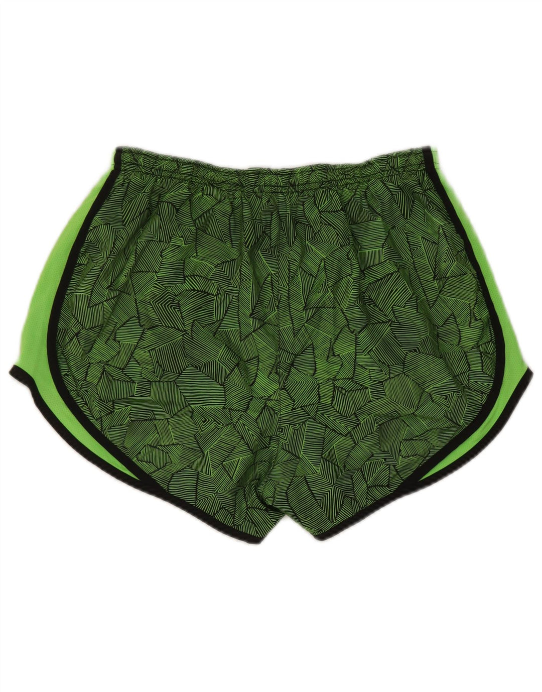 Nike Pantalones cortos deportivos Dri Fit para mujer UK 40 Poliéster geométrico verde medio