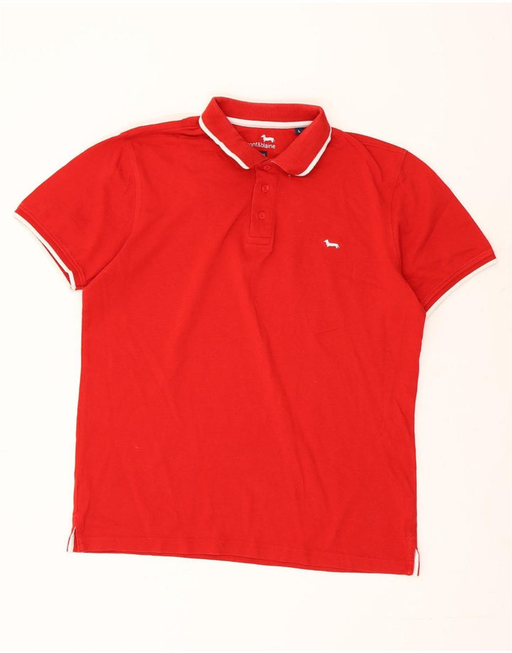 HARMONT & BLAINE Polo de corte regular para hombre de algodón rojo grande