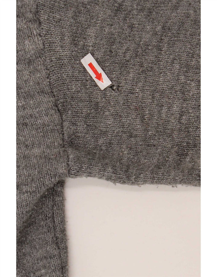 Zara Mujer Suéter Cárdigan Extragrande Reino Unido 44 Acrílico Moteado Gris Medio
