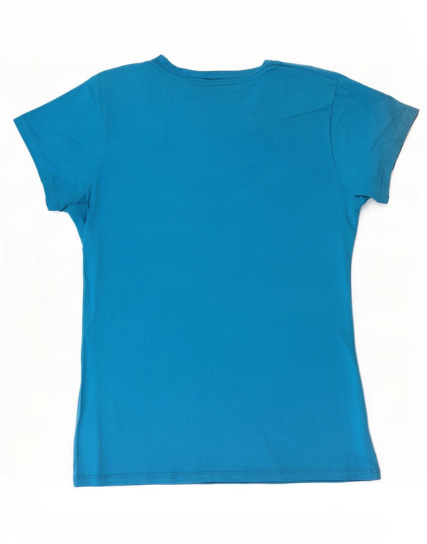 Hard Rock Cafe Mujer Hamburgo Camiseta Gráfica Top UK 40 Grande Algodón Azul