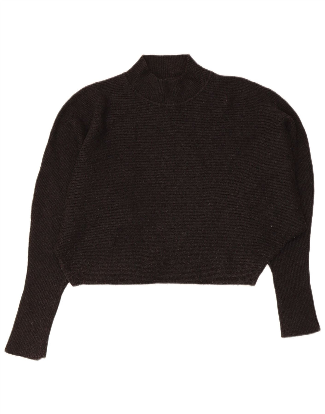 Zara Mujer Crop Turtle Neck Jumper Sweater UK 44 Gris Medio