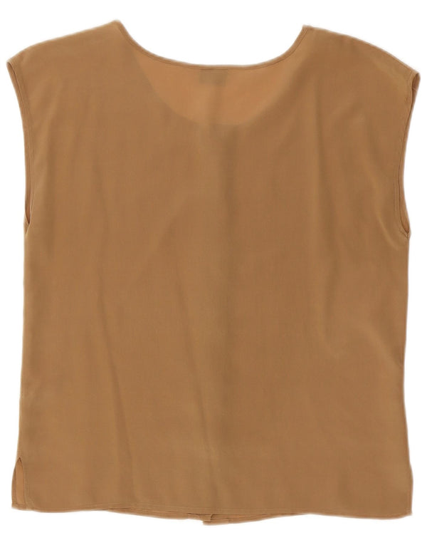 Coocoon Blusa sin mangas para mujer UK 42 Seda marrón medio
