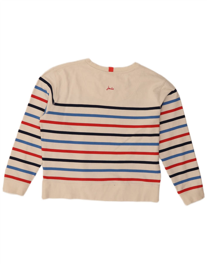 Joules - Sudadera extragrande para mujer, talla 10, color blanco roto, a rayas