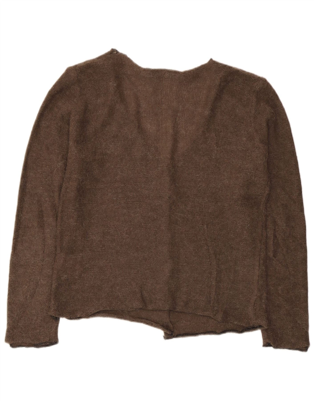 Zara Mujer Crop Cardigan Suéter UK 10 Small Marrón Poliamida