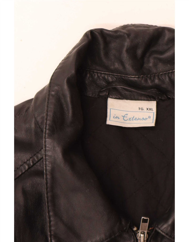 In Extenso Chaqueta de cuero para hombre UK 44 2XL Negro