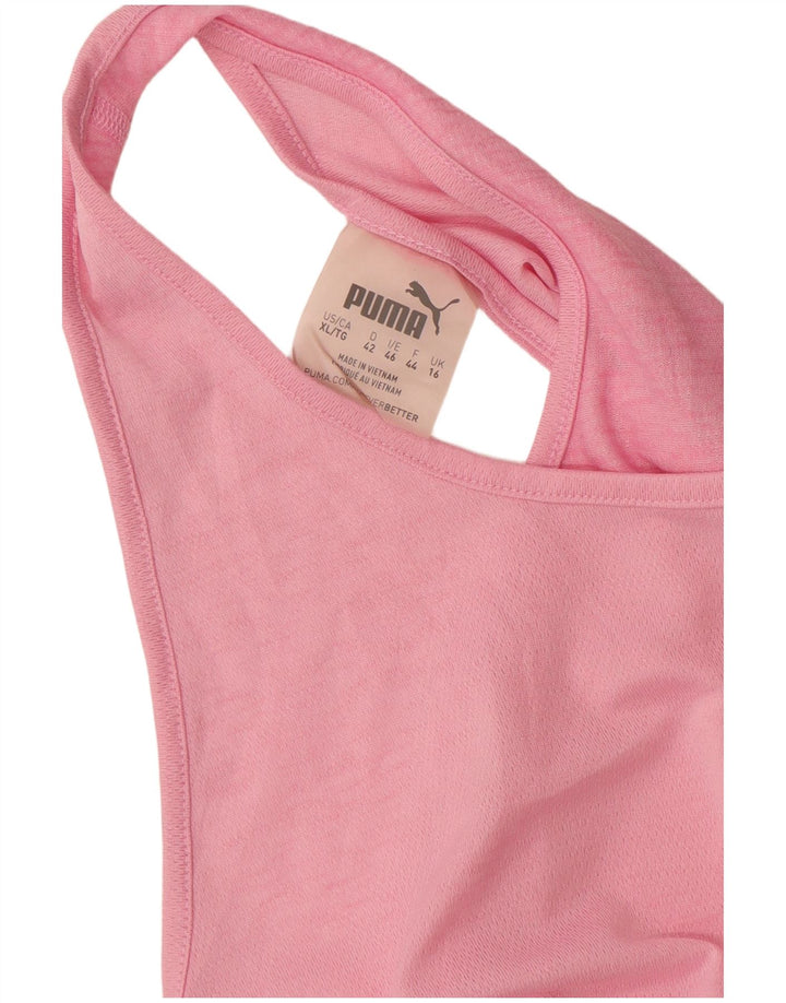 Puma Mujer Chaleco Top UK 16 Grande Rosa Poliéster