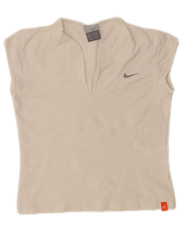 NIKE Womens Crop T-Shirt Top UK 10/12 Medium White