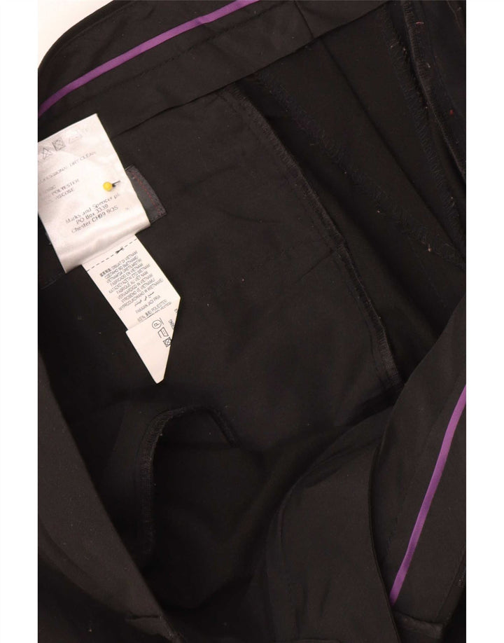Marks & Spencer Pantalón de traje recto para hombre W32 L31 Poliéster negro